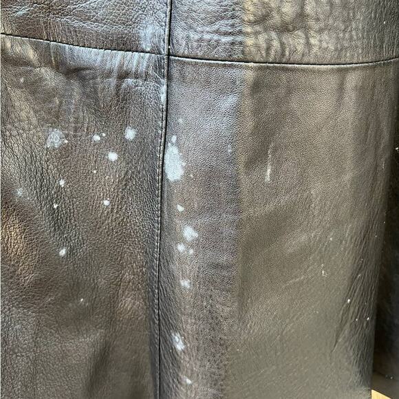 Vintage Black Long Leather Bagatelle Witch Skirt - Size 6 - SEE PHOTOS - Picture 3 of 11